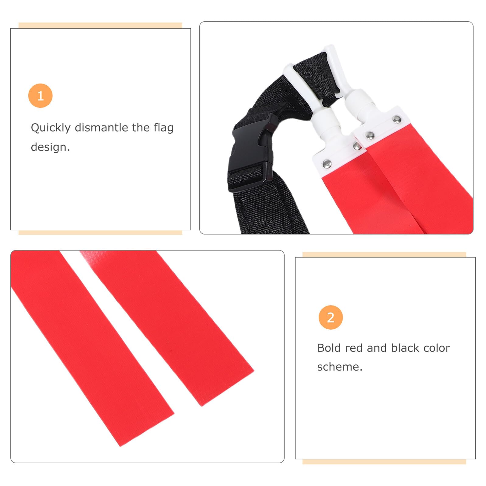MAGICLULU Ceintures de Flag Football Ajustables en Nylon Résistant 2 Pièces Rouge et Noir pour Entraînement et Matchs Extérieurs, Accessoire Essentiel pour Jeu Rapide et Cohésion D’équipe