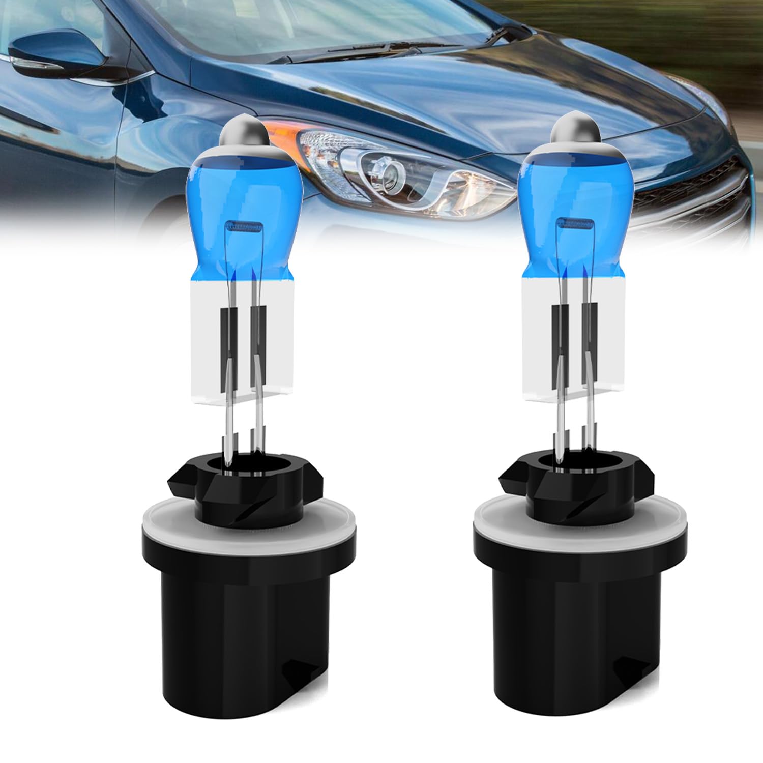 Fog Light Bulbs Compatible With Hyundai Elantra GT 2013-2017, 880 Fog Lights Halogen Light Bulb, Super Bright 6000K White, Plug and Play, Pack of 2