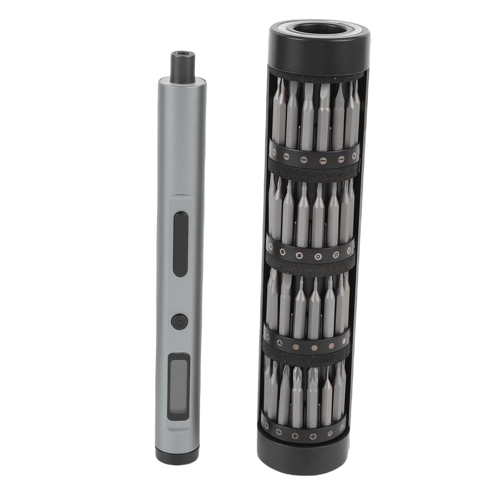 FTVOGUE 62 en 1 Destornillador Inalámbrico Kit de Destornillador Eléctrico con 60 Bits 3 Torque Ajustable 4 Luces LED Tipo C Carga para la Reparación de la Computadora Portátil del