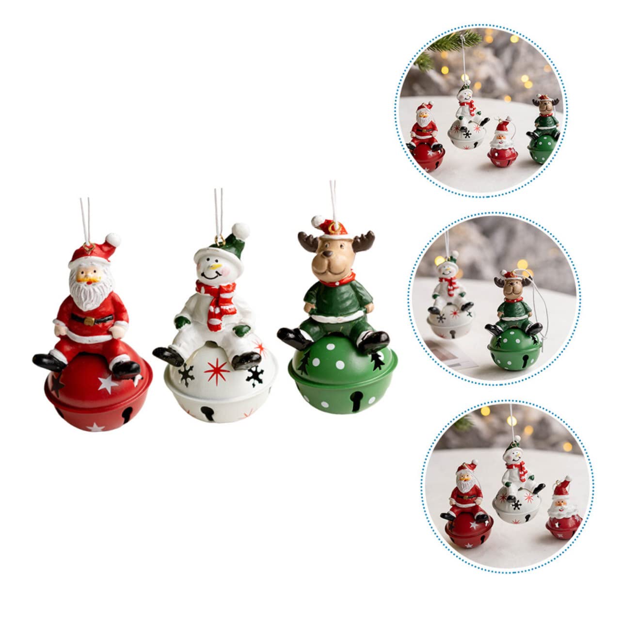 Zerodeko 3 Set Ciondolo Campana Di Natale Pendenti Natalizi Ciondolo Natalizio Piccole Campane Di Natale Decorazioni E Ornamenti Per Alberi Di Natale Ornamento Natalizio Resina 3 Pezzi*3