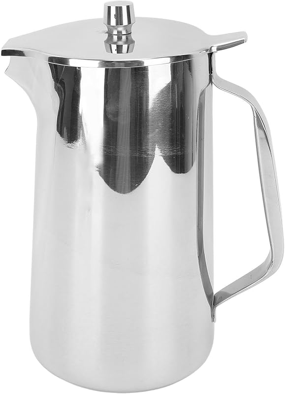 Jarra de agua de acero inoxidable, jarra de bebida de tetera de gran capacidad de 2 litros con mango ergonómico Contenedor de bebidas para jugo de agua fría Bebida de café Leche