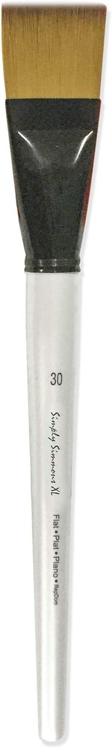 Simply Simmons Short Handle Flat X-Large Soft Synthetic Brush, Multicolor