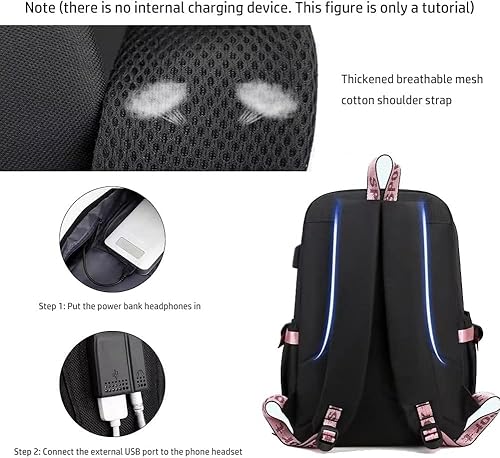 Miniatura 4 de Mochila de moda para computadora portátil de dibujos animados, bolsas ligeras, bolsa de escuela, múltiples bolsillos, bolsa de viaje al aire libre,