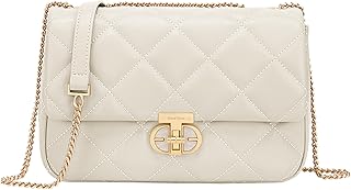 Women's Leather Shoulder Bag Small Purses for 3 Carrying Styles | Gold Chain Strap, Any Outfit, Evening Bag, Smart Storage, Lightweight Easy Care, Quilted Crossbody Purses for Women