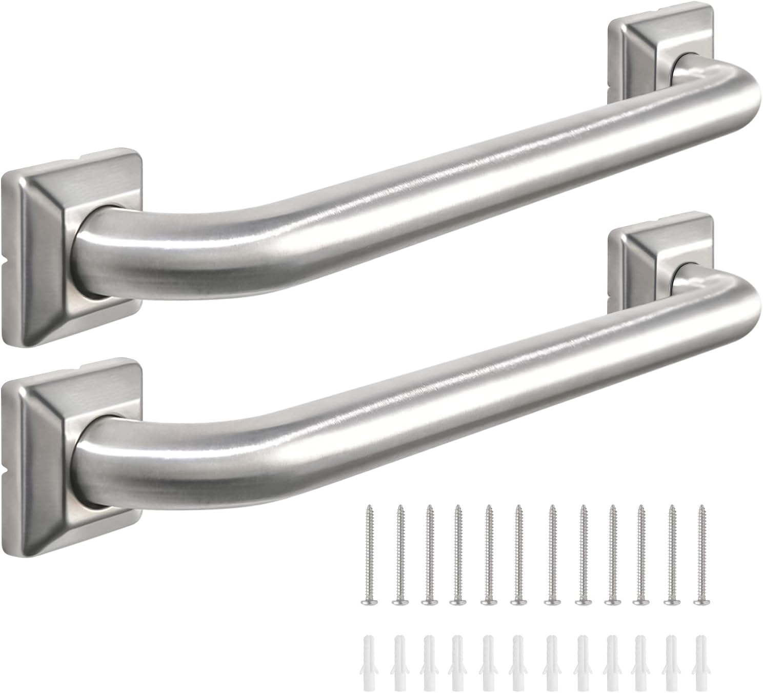 Bathroom Grab Bars Stainless Steel Handrail ADA Compliant 500lbs bathtubs and Showers Toilet Handle Safety for Handicap, Elderly, Disabled, Injury (12inches 2 Pack)