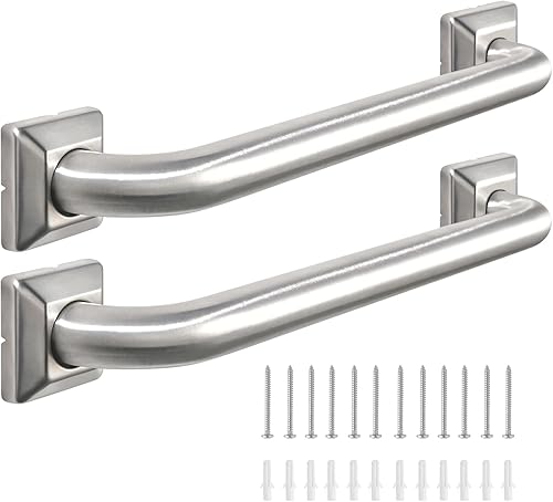 Miniatura 8 de Barras de agarre para baño, barandilla de acero inoxidable, compatible con ADA, tinas y duchas de 500 libras, mango de inodoro de seguridad para