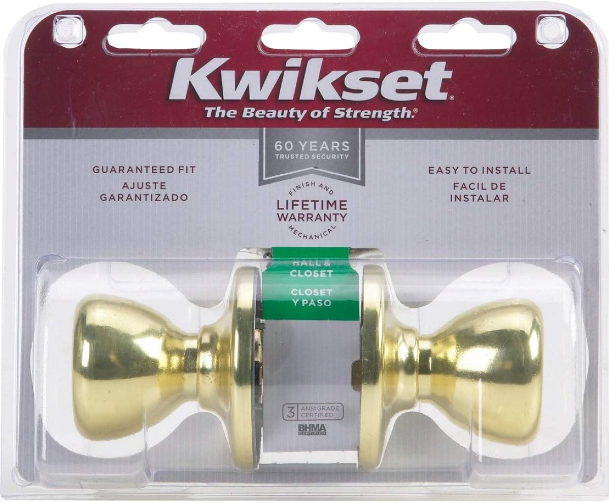 Kwikset 92001-280 Tylo Hall/Closet Knob in Polished Brass