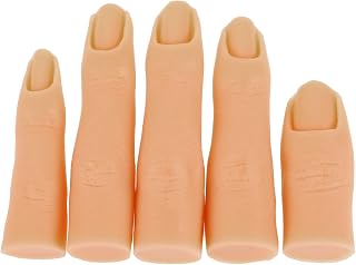 Mikinona 5Piezas Mano de Práctica de Silicona para Modelo para Manicura y Exhibición Color Marrón