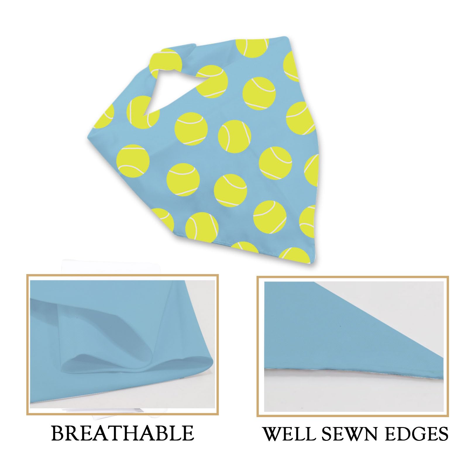 1 Piece Tennis Ball Triangle Dog Bandana Tennis Fans Dog Scarf Tennis Player Merchandise (Tennis Ball D UK) - Image 3