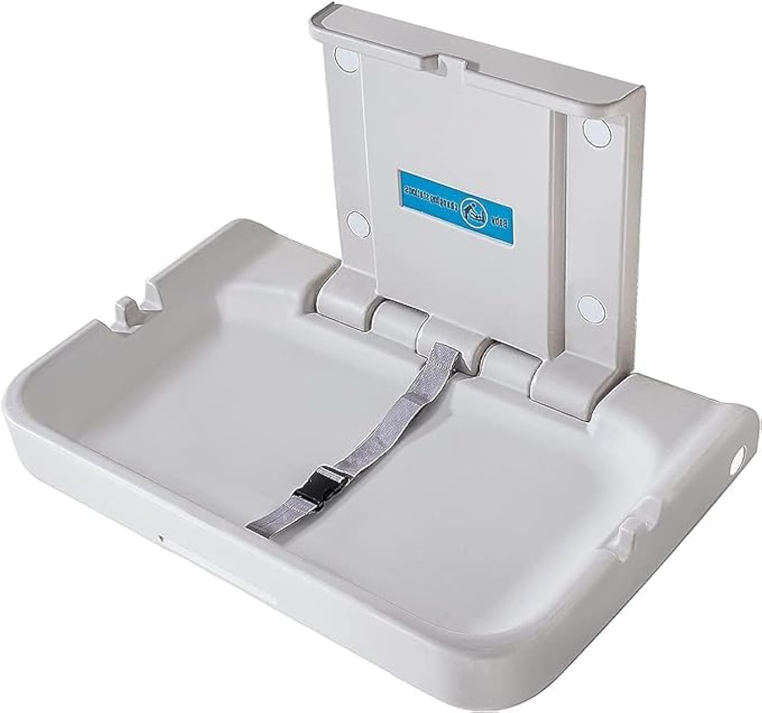 TAYGUM Thickened HDPE Wall Mounted Baby Changing Station -Horizontal Baby Changing Table Foldable Diaper Tables with Safety Strap for Commercial Bathroom, Changing Table for Commercial Restrooms