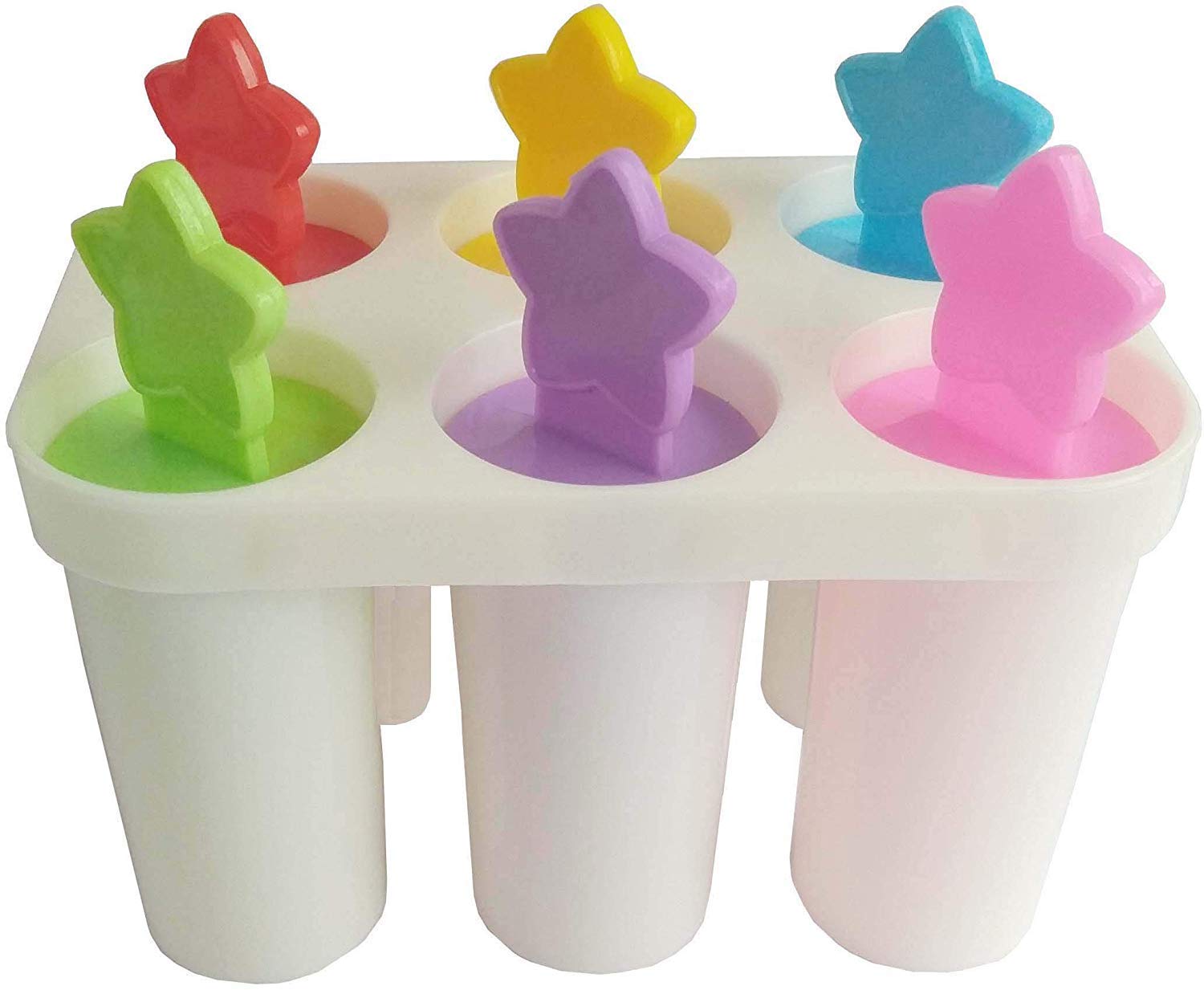 Manual Ice Cream Maker Set 6 Plastic Ice Cream Candy Kulfi Maker Mould ice Stick Trays Multicolor Plastic Ice Cube Tray (Pack of1)-image-19