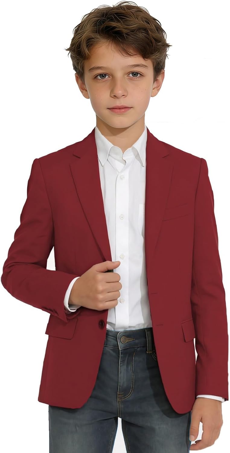 YuanLu Boys Suit Jacket Formal Dress Jacket Slim Fit Sport Coat for Kids