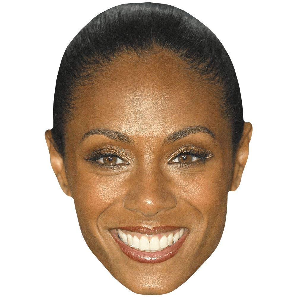 Jada Pinkett Smith (Hair Up) Celebrity Mask, Flat Card Face, Fancy Dress Mask