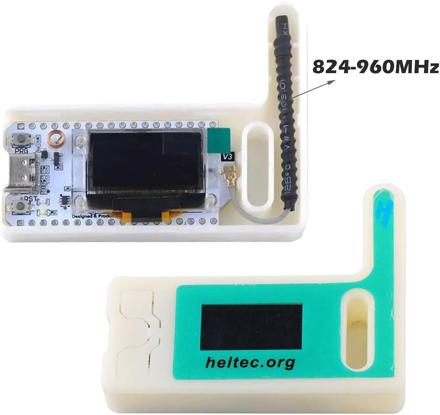 2 Sets Esp32 Lora V3 915mhz WiFi+BLE Development Board Kit 0.96inch OLED Display SX1262 + Lora V3 case +824-960MHz Antenna for Meshtastic IoT Arduino Intelligent Scenes