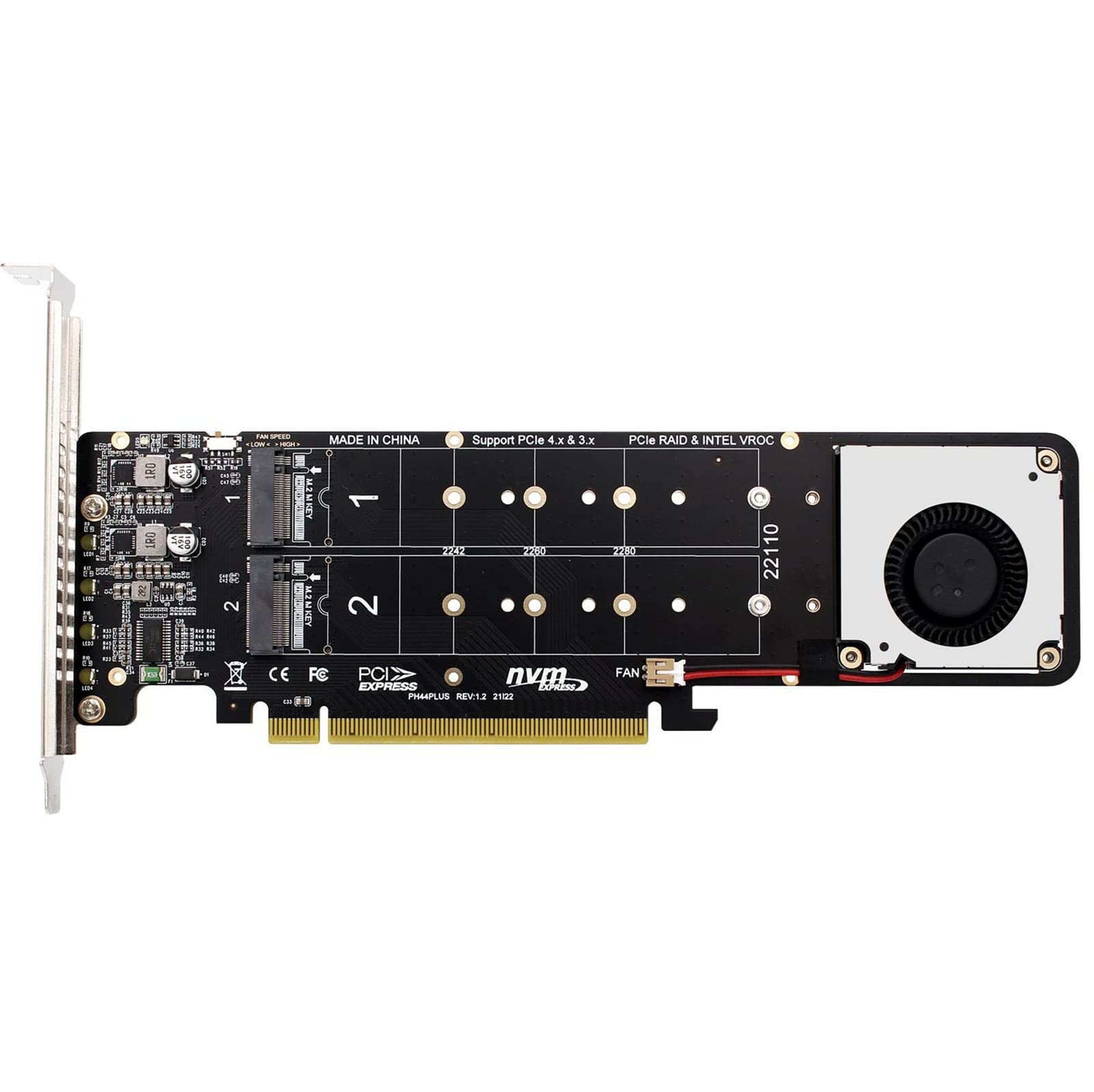 WANGCL NVME PCIE Adapter M.2 M-Key auf PCIE 1x mit Montagehalterung für