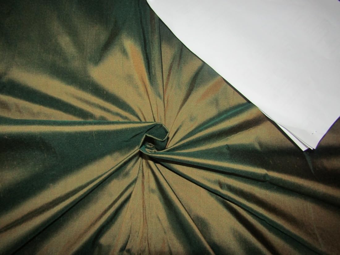 Soie Dupioni Vert Marron Tissu au Yard 137,2 cm pour Couture Vêtement et Déco Salon