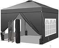 Vista 31 de GDY Tienda de campaña desplegable de 8 x 8 pies con una configuración de empuje, fácil de instalar con 4 paredes laterales para eventos, fiestas
