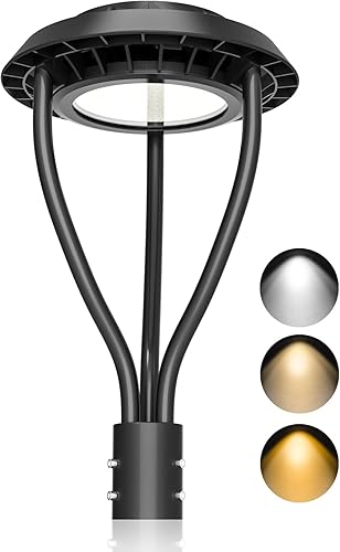 Luz LED de poste superior de 60 W ETL y DLC 8400Lm CCT ajustable 3000K/4000K/5000K, potencia ajustable 60W/48W/36W lámpara de poste al aire libre