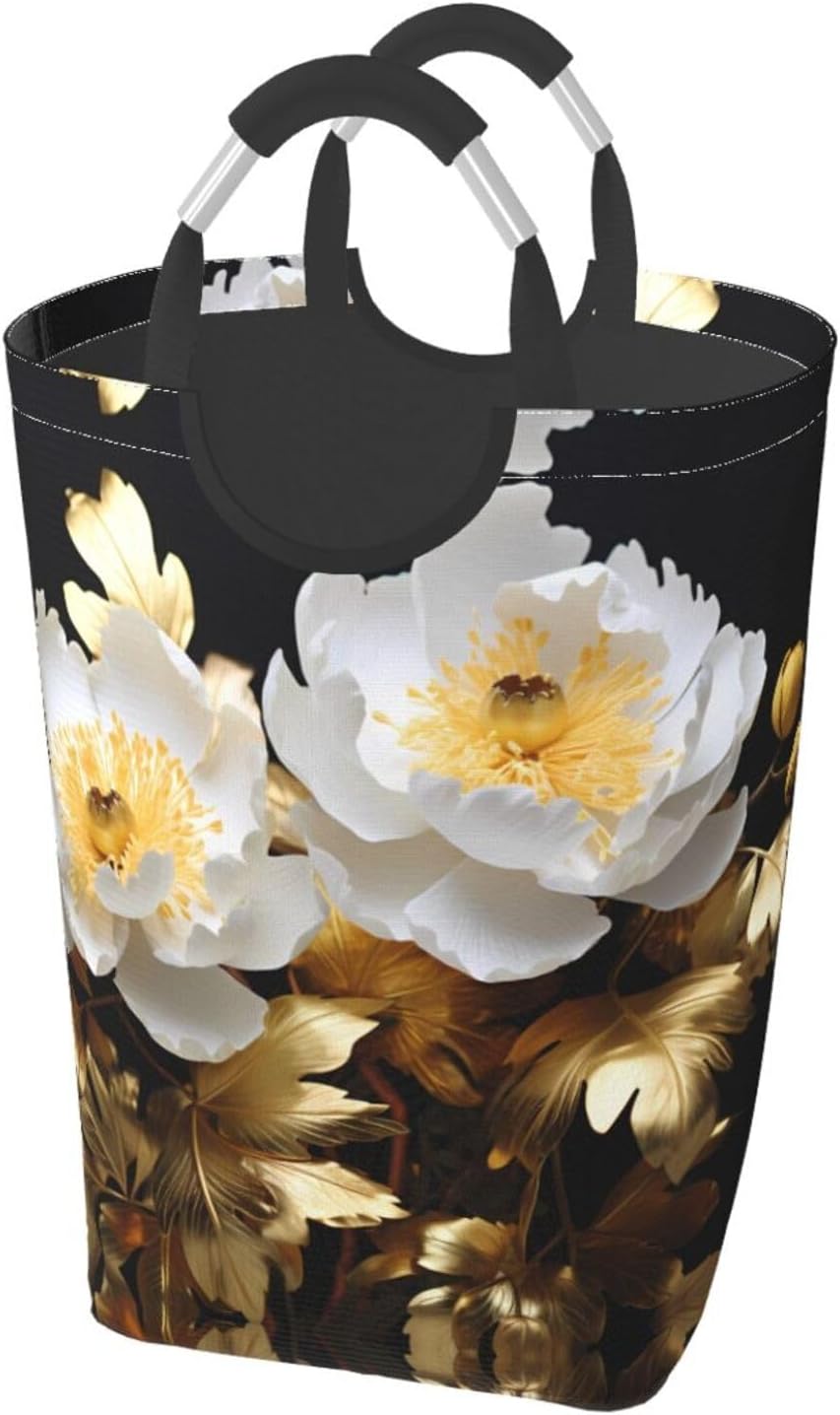goldenrod Square storage bag 50L, suitable for multiple scenes, foldable dirty clothes storage basket.
