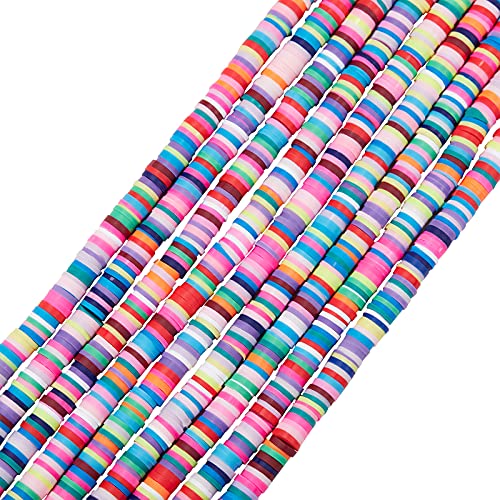 SHEGRACE Polymère Clay Perles Fabrication Bijoux Perles 6mm 10 Brins Coloré DIY Jewellery-Making Convient aux Bracelets/Colliers/Bracelets de Cheville Cover