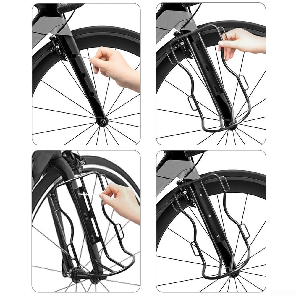 Sac de fourche avant de vélo étanche 10 L avec porte-fourche en métal pour vélo de randonnée (2 x porte-bagages + 2 sacs)