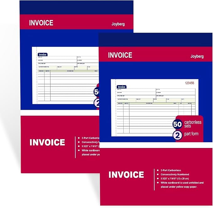Amazon.com : 2 Packs Invoice Book for Small Business 2-Part Carbonless ...