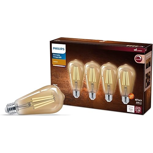 PHILIPS LED 60W A19 8-Pack Ultra Definition Daylight (5000K) 800 Lumen (8W = 60W) Dimmable Flicker-Free Light Bulbs
