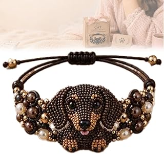 GIUPDJU DIY Beaded Bracelet Making Kit, 3D Animal Bead Craft Kit for Beginners, Creative Jewelry Supplies with Charms and Beads, Adults & Craft Lovers, Full-Color Instruction Sheet(Dachshund)