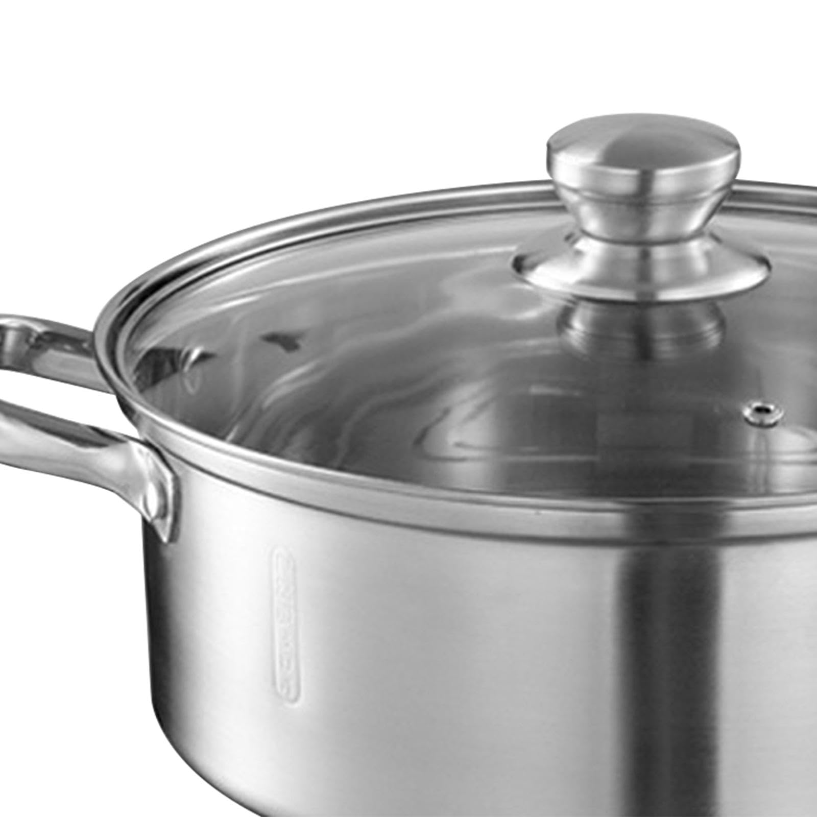 Stockpot Casserole INOX Fond Épais Non Adhésif Poignée Ergonomique Adaptée à d'amis Restaurant, 30 cm
