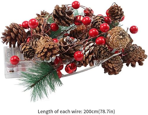 Miniatura 6 de Christmas Garland Battery Operated LED Lighted Mini Pine Cone Garland for Christmas (No Battery) for