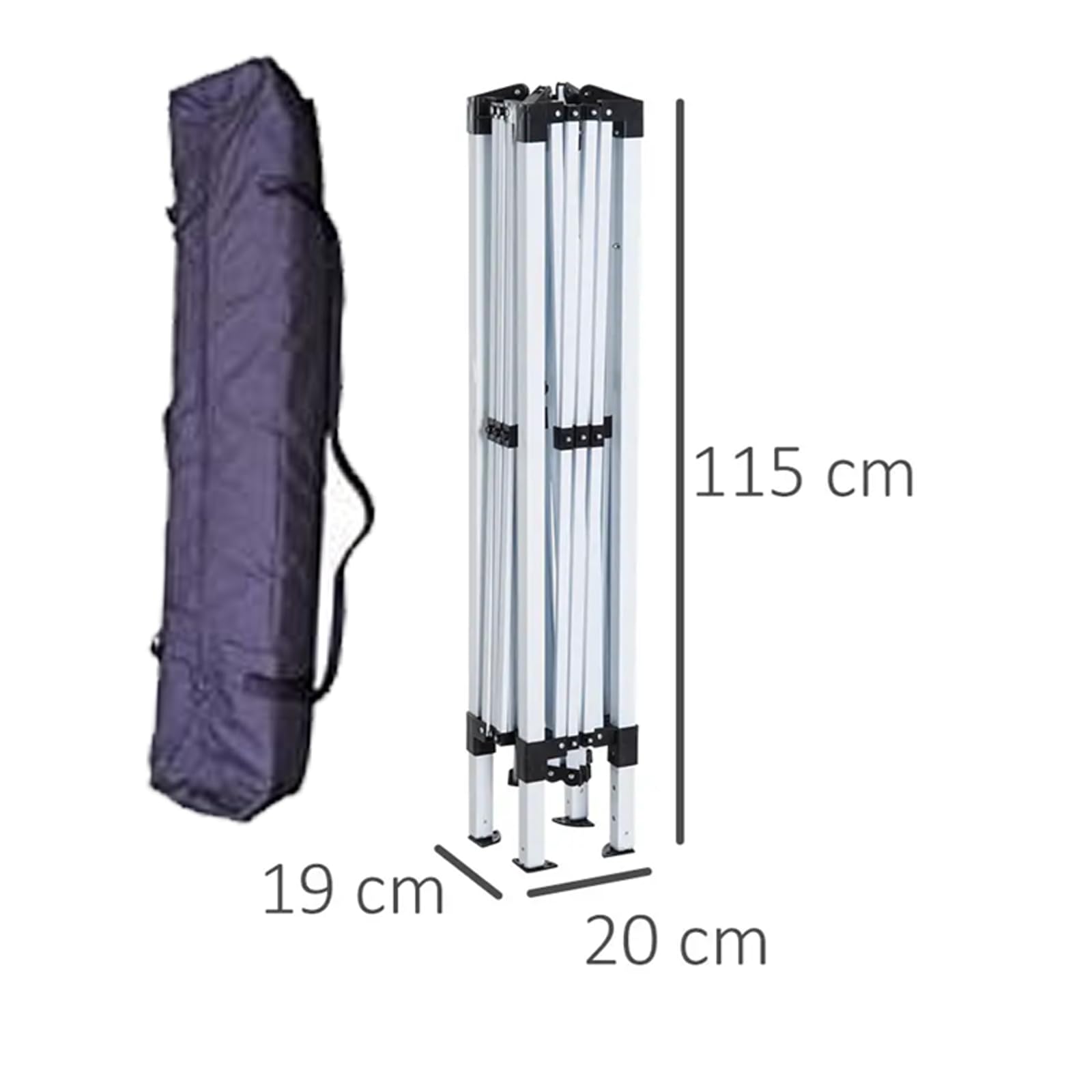 Gazebo Pieghevole Giardino 3x3 Automatico Richiudibile Fisarmonica in Acciaio Bianco