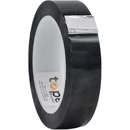 WOD MPFT2 Black Metalized Polyester Mylar Film Tape with Acrylic Adhesive, 1 inch x 72 yds. Vibrant Mirror Like Finish, Decor Tape for Detailing Accent Wall, Graphic Arts, Car and Boat Trim