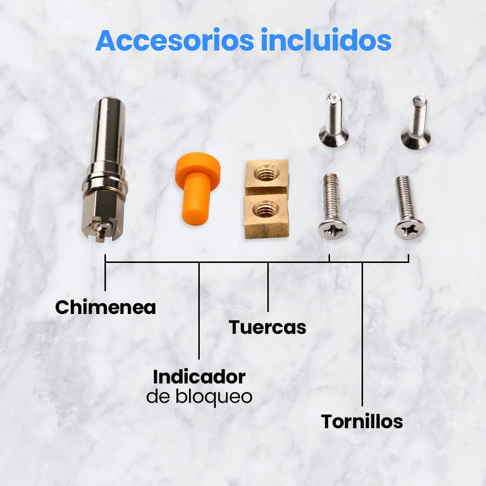 Anakel Home Pack Repuesto Mango Superior Compatible con Olla Rápida Fagor Splendid 98 | Incluye Válvula Reguladora de Presión, Tornillos y Cubeta (Métrica: 6 mm)