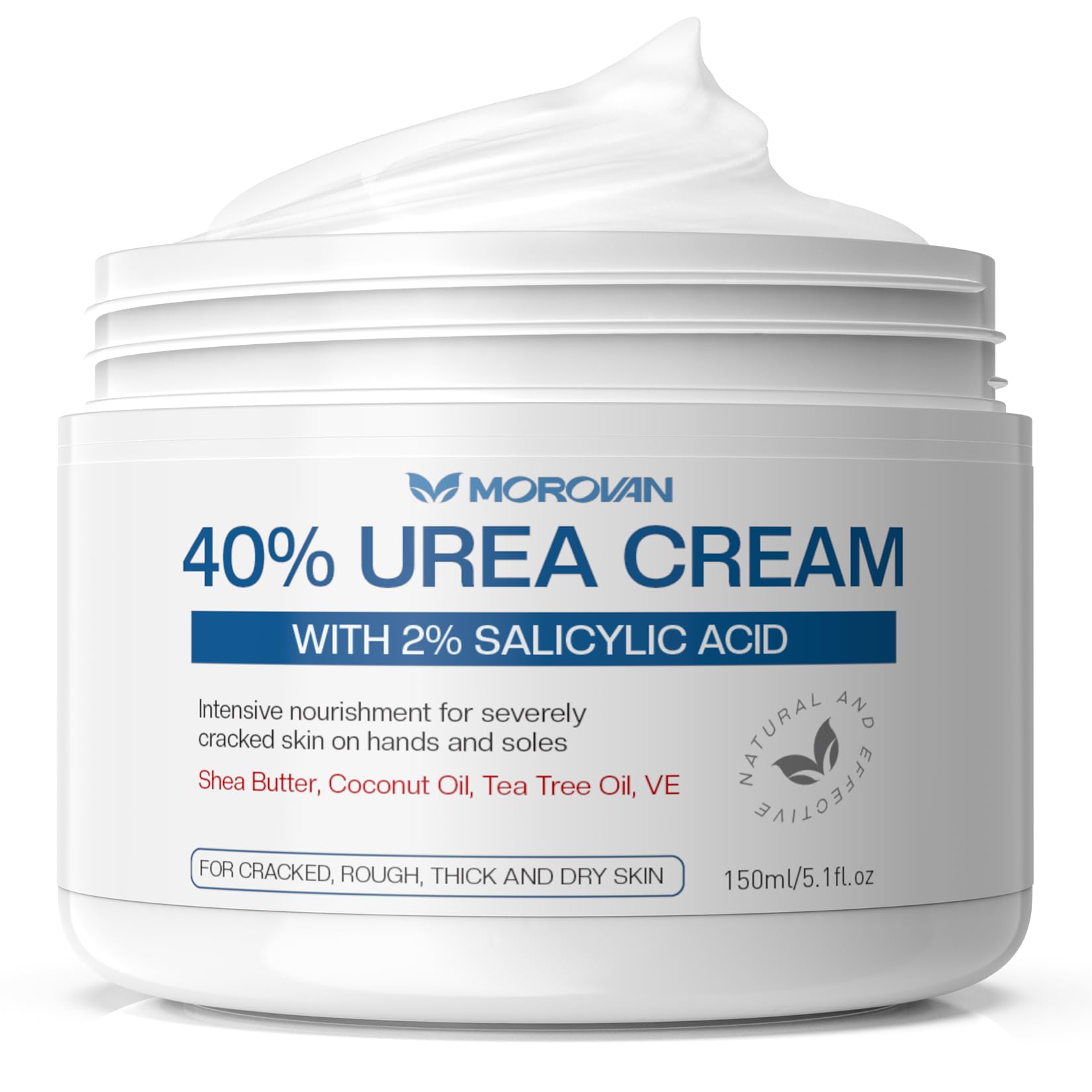 Morovan Urea Cream for Feet: 150g Foot Cream for Dry Cracked Heels Deep Moisturizing Universal for Men & Women