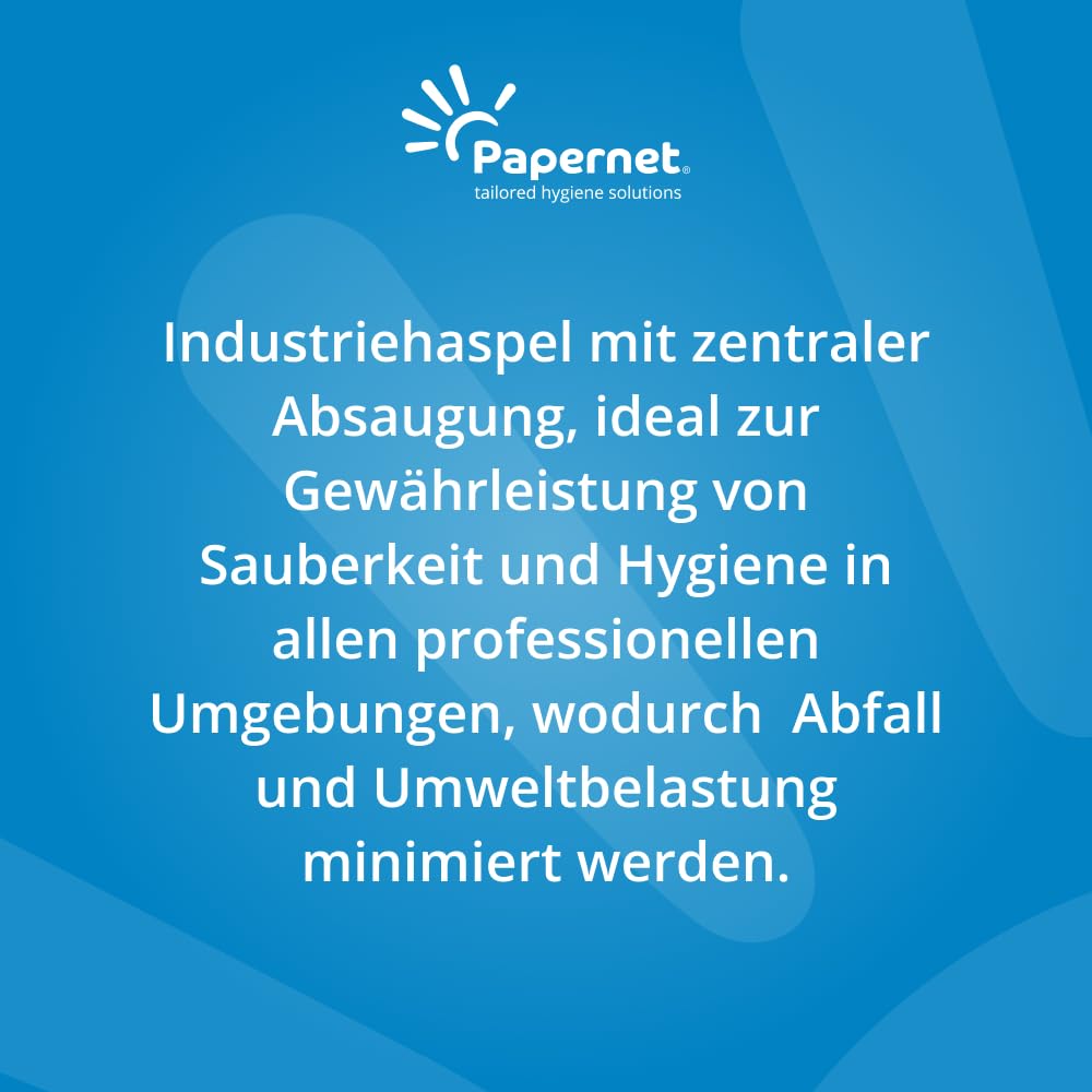 Papernet - Blaue Papierhandtuchrolle mit Zentralentnahme 412056, Packung mit 6 Rollen je 135 m, 450 Blattanzahl von 20x30 cm, 2 Lagen, Made in Germany
