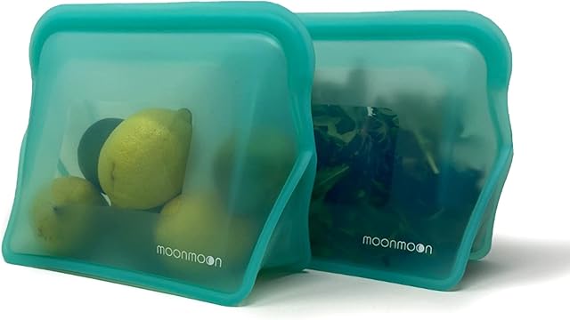 Moonmoon Reusable Silicone Bags Extra Large 1500ml (Aqua) | Set of 2