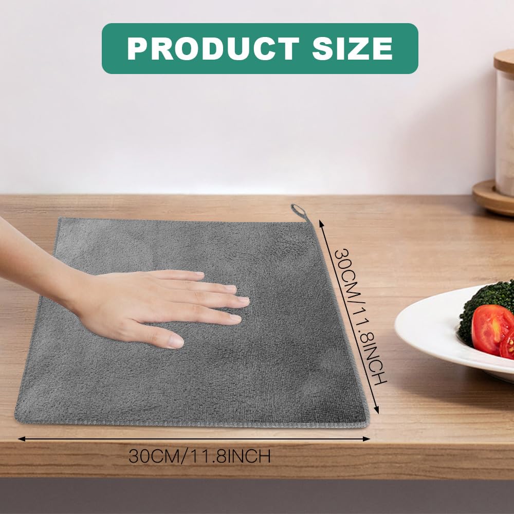 12 Asciugamani Mani 30x30cm - Microfibra Assorbente Per Cucina E Bagno - Foto 9