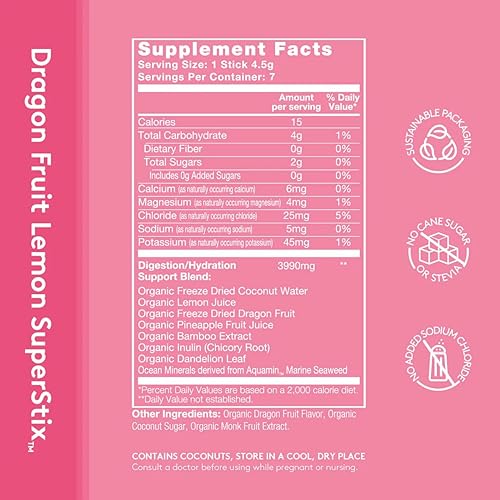 Miniatura 5 de Sol-ti Mezcla orgánica de digestión de electrolitos + bebida de hidratación, barras de hidratación superalimentos, SuperStix, sin OMG, vegano, limón