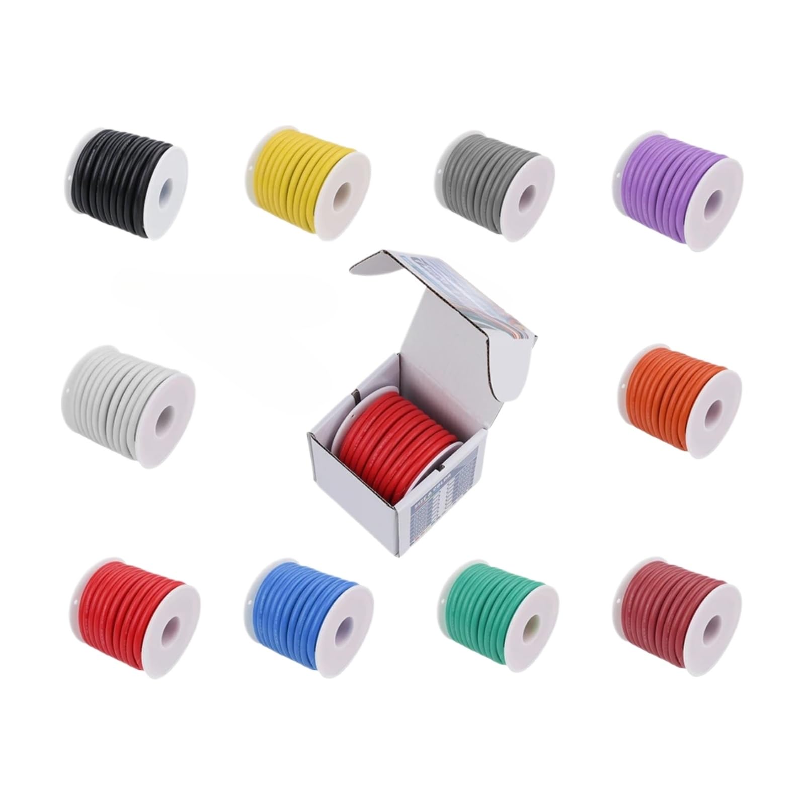 Cables eléctricos 10colors Soft and Flexible Silicone Wire Spools 12 13 14 15 16 17 18 20 22 24 26 28 30awg (amarillo; 15 AWG 10 m)