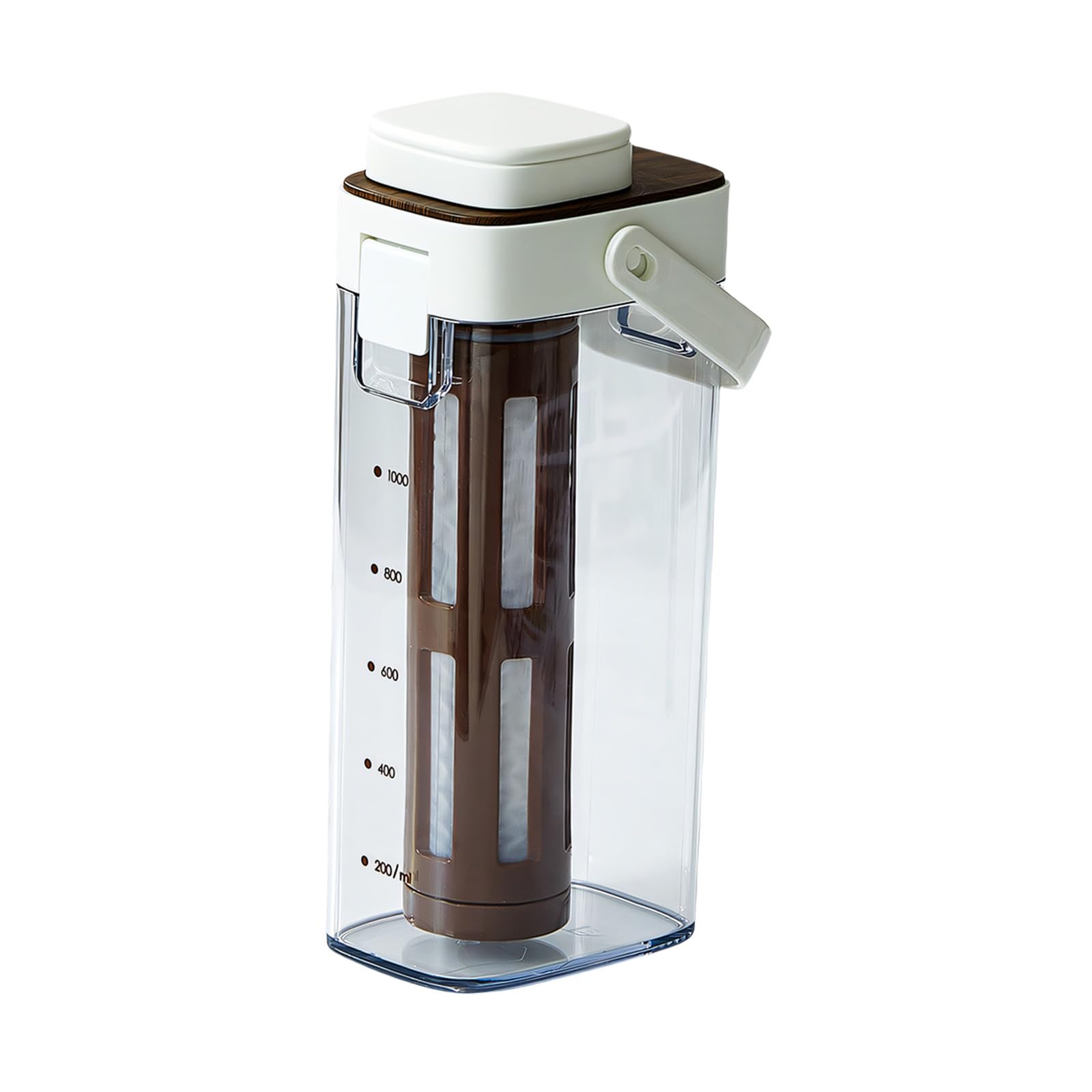 Tsophreniq See Through Cold Brew Coffee Container with Locking Lid for Lasting Flavor and Easy Action Sealable Coffee Container