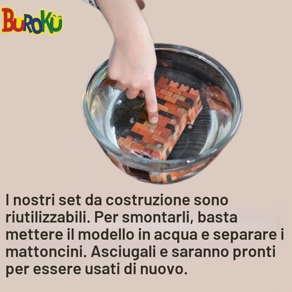 Buroku - Kit Costruzione Romana 390 Pezzi | Tempio Romano Realistico | Mattoni di Pietra | Incoraggia Apprendimento STEM e Abilità Motorie | Per Bambini e Adulti