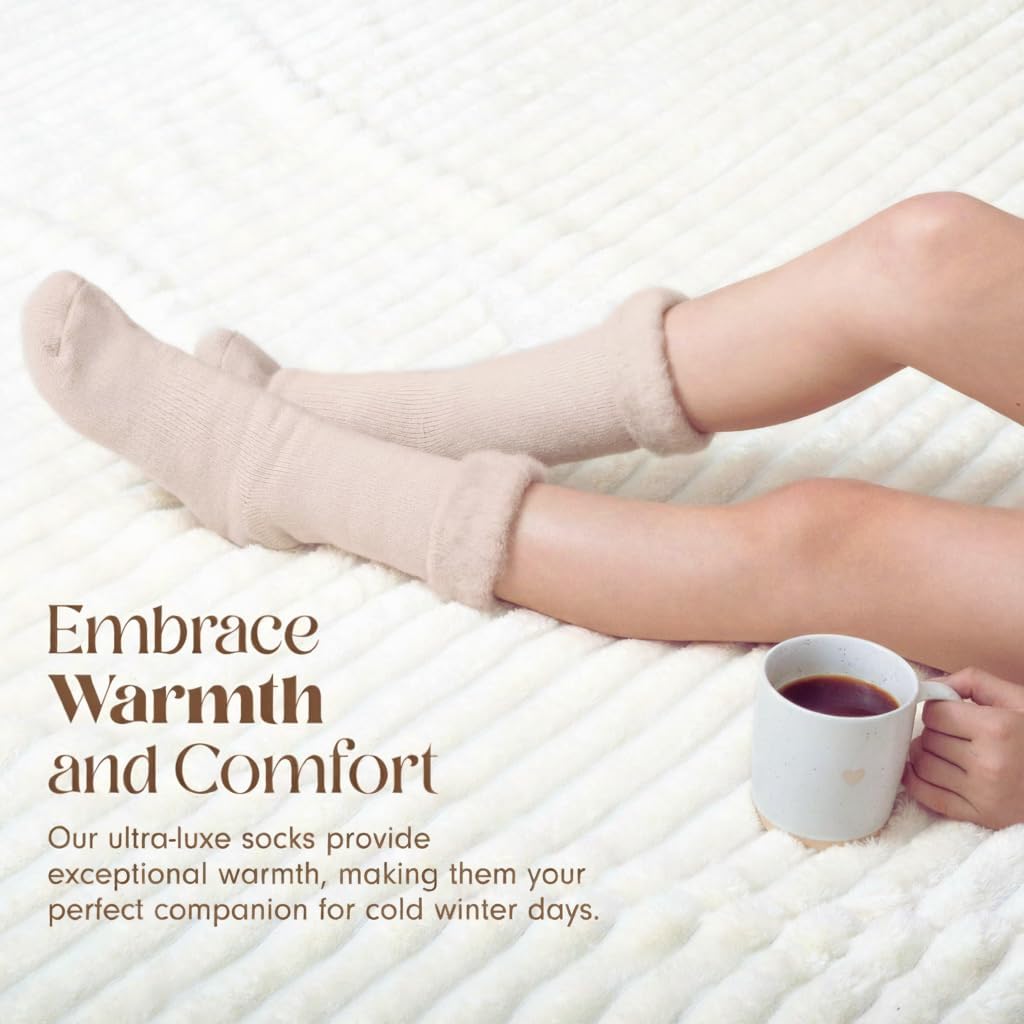Sweet Dreams Plush Cloud Socks - Super Soft, Warm & Cozy Lounging, Cold Weather, Sleep Socks for Women & Men image 2