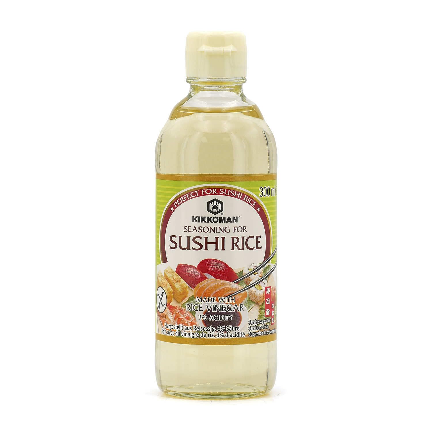 Vinaigre de riz pour sushi 300ML - Marque KIKKOMAN (Lot de 12 bouteilles)
