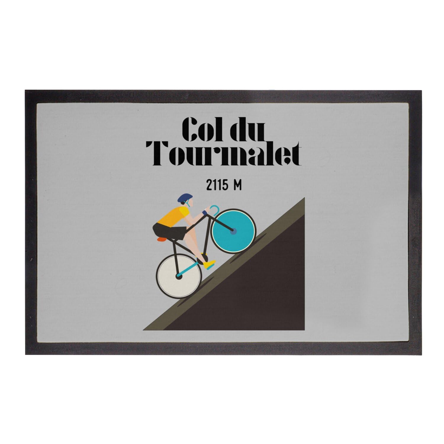 Paillasson Gris Tourmalet Cyclisme 75x50cm pour entrée de passionnés