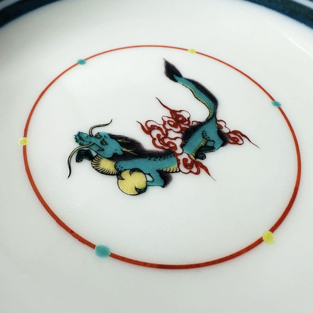 九谷焼 山近泰 長皿 角皿 五彩 龍図 竜図 15号長角飾皿 海亀の絵 [ 山近泰 ]