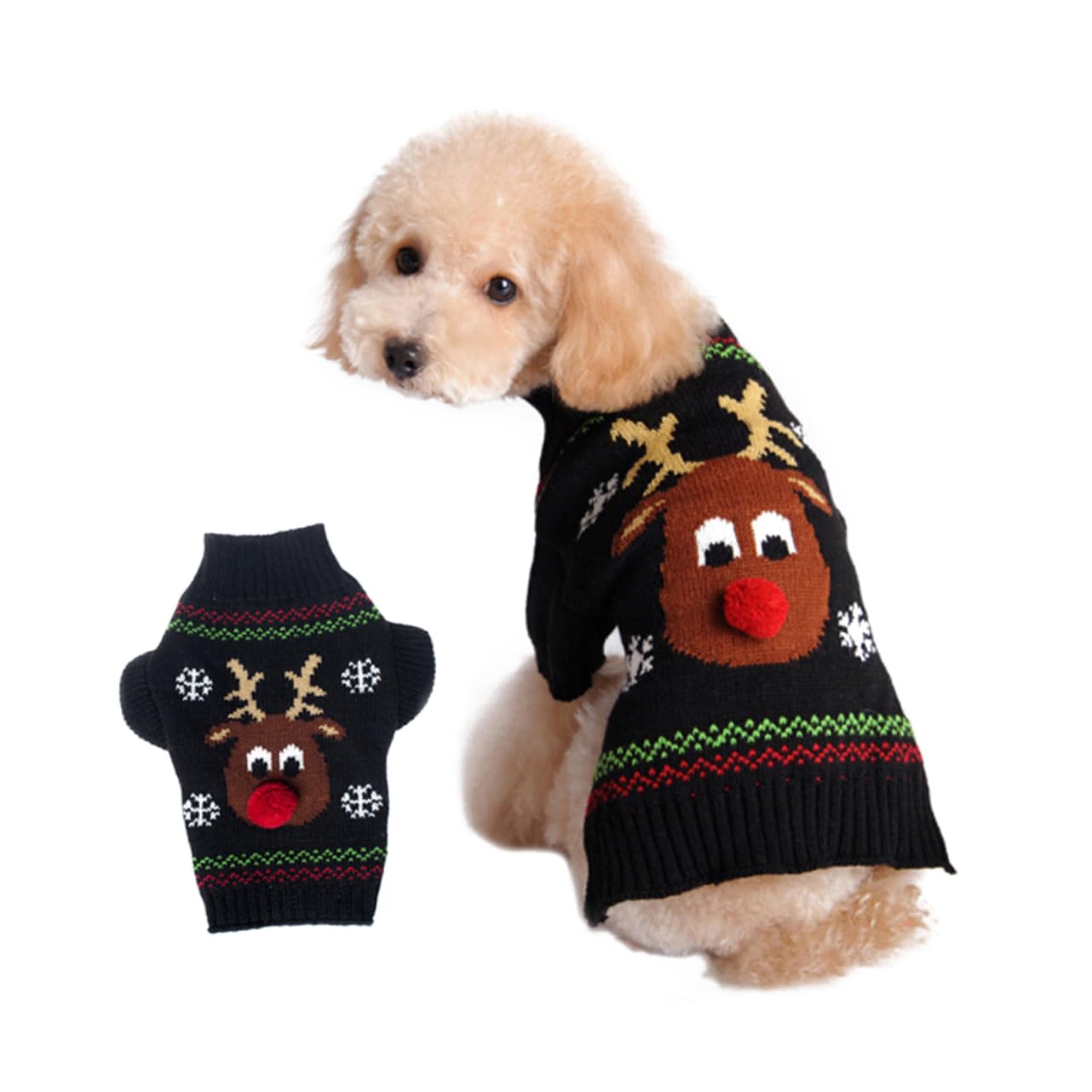 Housoutil 3St Herbstpullover Hunde Niedlich mittlerer Hund Kleiner Hundepullover Cartoon-Pullover Kleider Kleidung Hundeweihnachtspullover Welpenpullover Karikatur