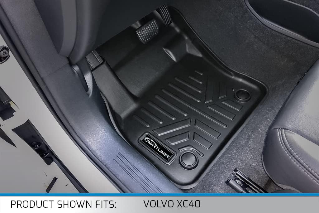 SMARTLINER Custom Fit All Weather 2 Row Floor Mat Liner Set Compatible with 2019-2025 Volvo XC40