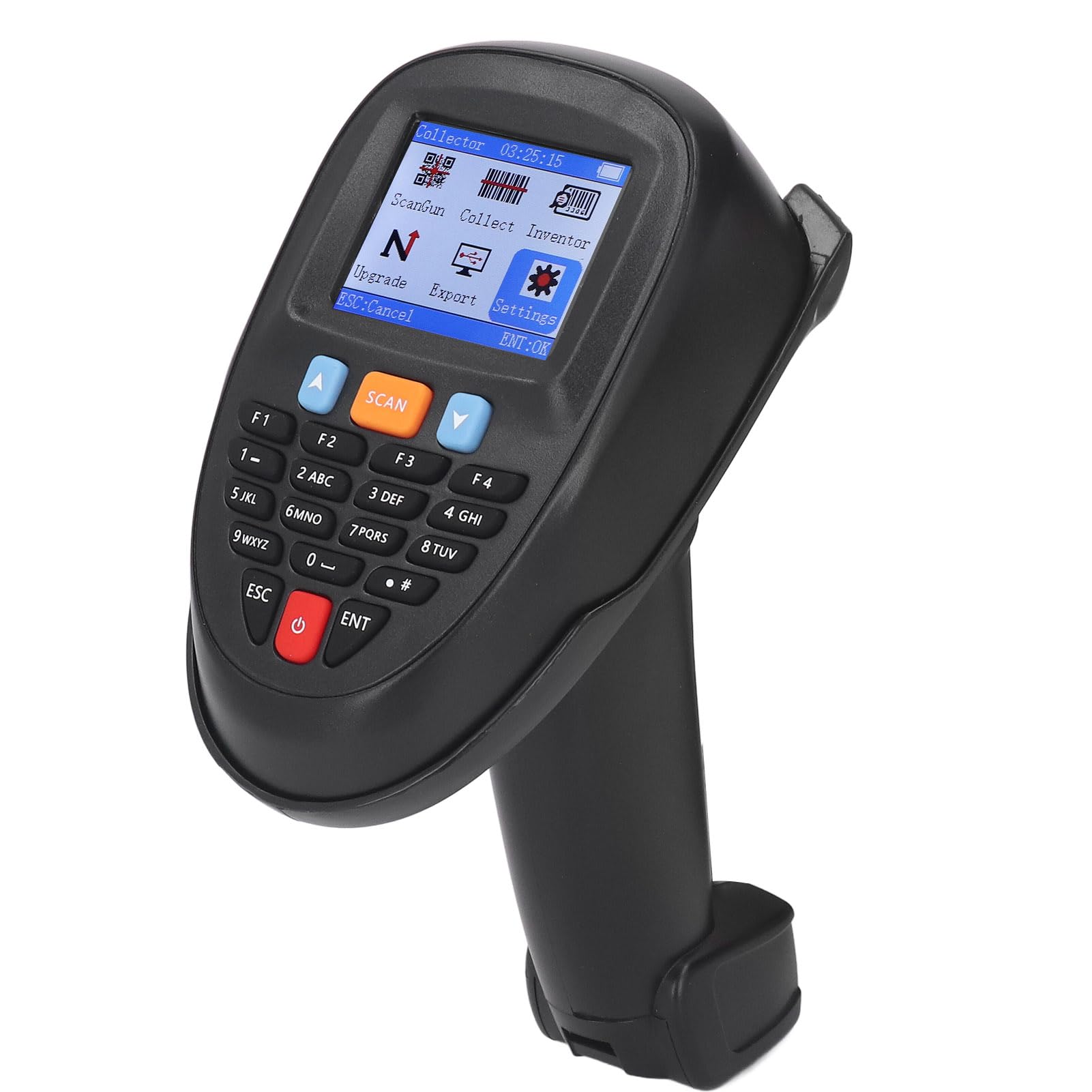 Fafeicy Escáner de Código de Barras Inalámbrico de Mano Lector de Código de Barras 1D de 2,4 GHz con Base de Carga y Pantalla LCD de 2, Pulgadas para Gestión de Inventario y Seguimiento