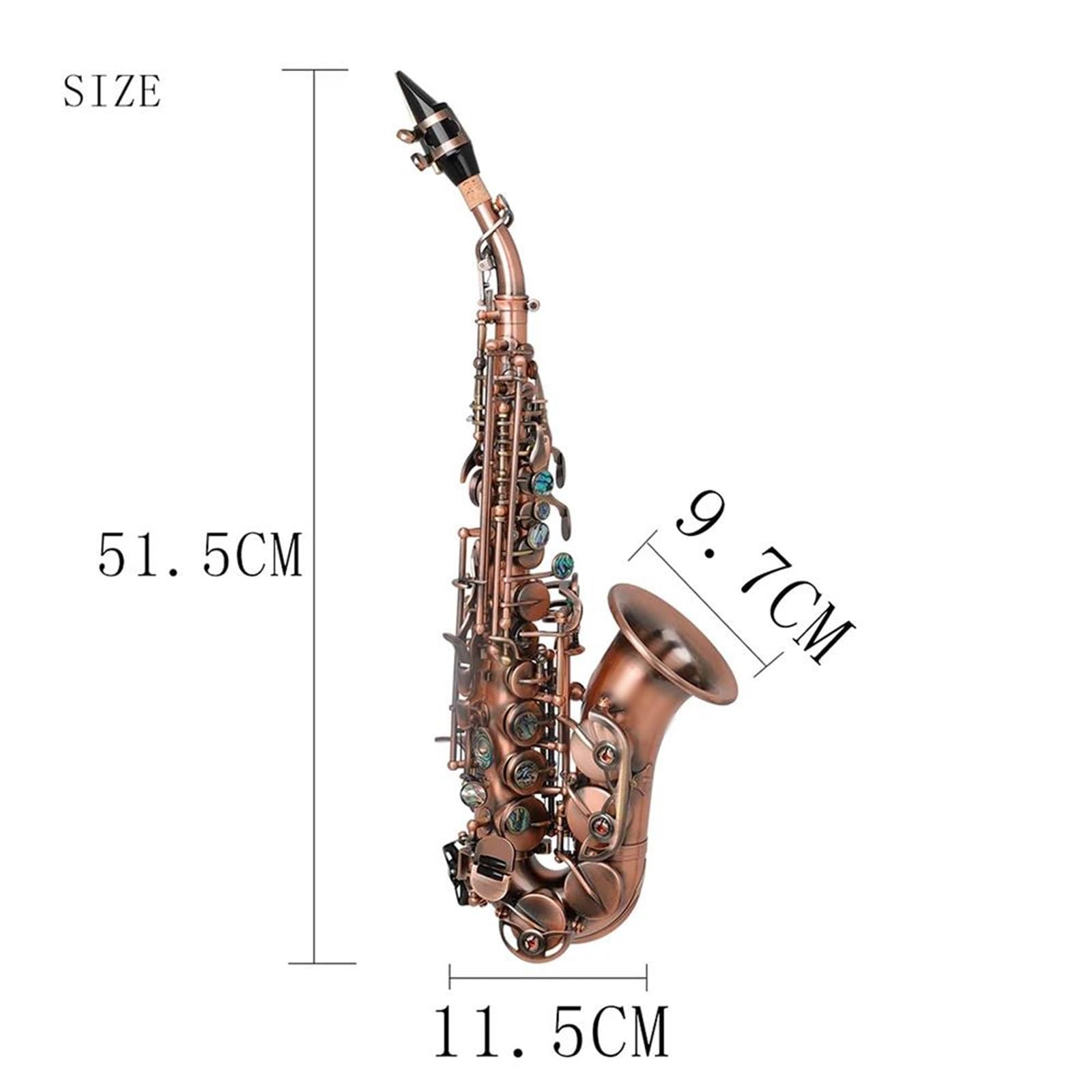 Bb Tone Saksofon Sopranowy Saksofon Mosiężny B Płaski Saksofon Instrument Dęty Drewniany Instrument Muzyczny Z Akcesoriami Saksofonowymi profesjonalny Saksofon