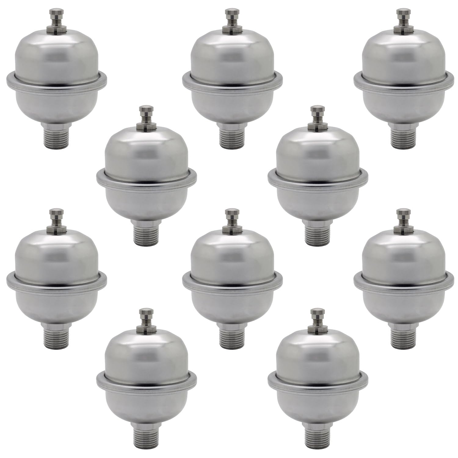 Shock Arrestor 0.16L Mini Expansion Vessel, 15mm Tee, Stainless Steel, Prevents Noisy Pipes, WRAS Approved, 135mm Height, 80mm Diameter (10 x Shock Arrestor)